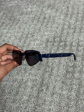 Triangular Balenciaga Navy Sunglasses